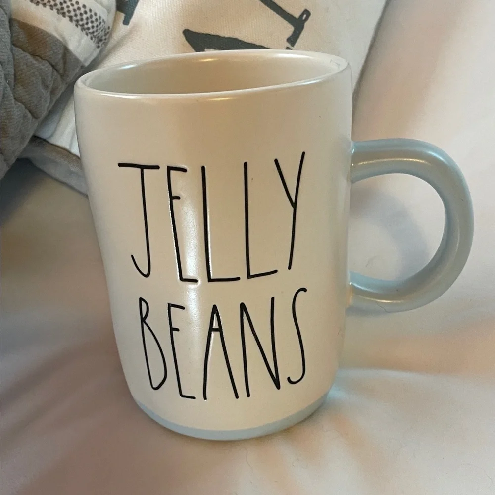 Rae Dunn White and Blue 'Jelly Beans' Mug